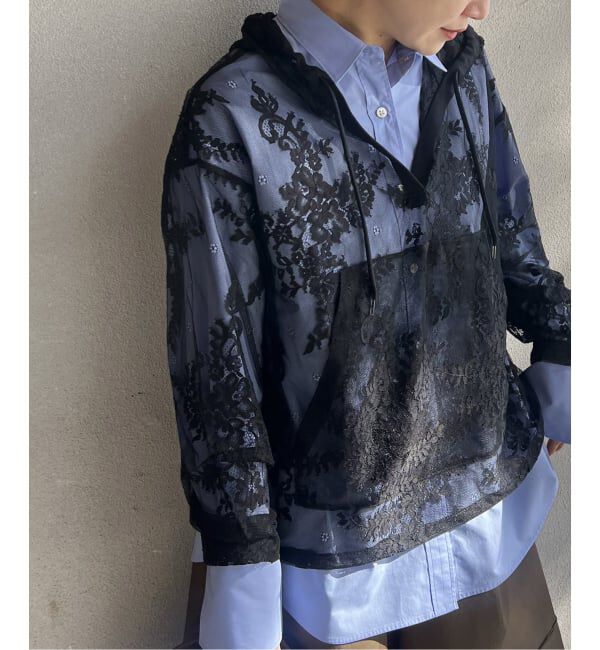 JOURNAL STANDARD「《予約》レースフーディ」|Tシャツ・カットソー|ブラック