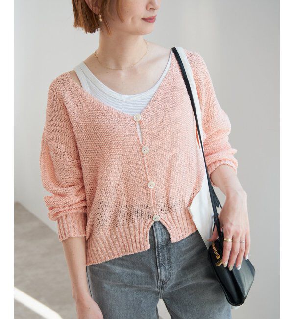 Spick and Span「ペーパーヤーンVネックカーディガン」|カーディガン|