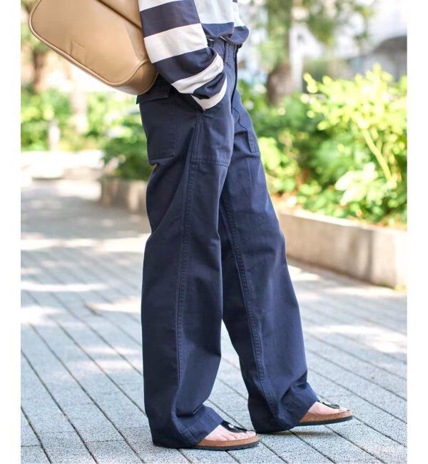 Spick and Span「《追加2》ルーズベイカーパンツ」|カーゴ|ネイビー