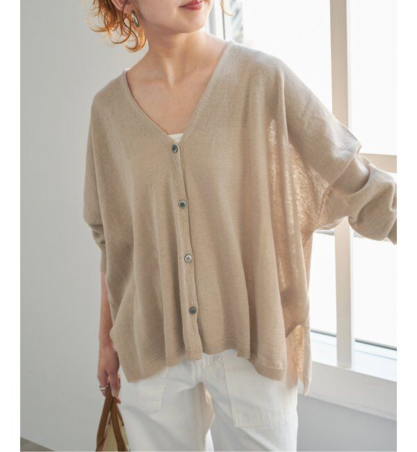 Spick and Span「ギマコットンオーバーサイズカーディガン」|カーディガン|ベージュ A