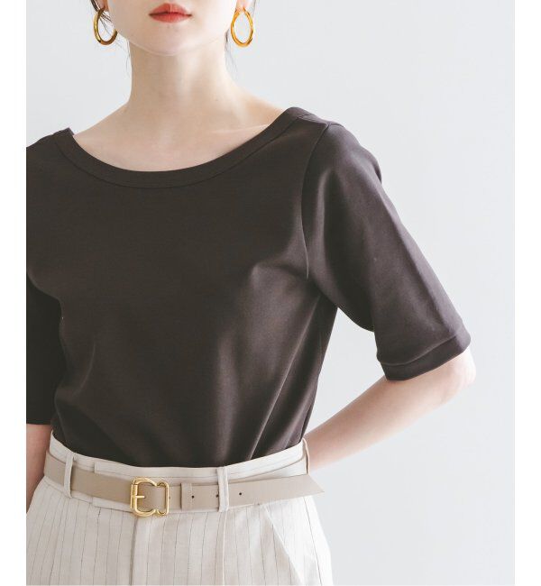 NOBLE「《追加》スビンコットンソフトスクエアーネックTシャツ 2」|Tシャツ・カットソー|