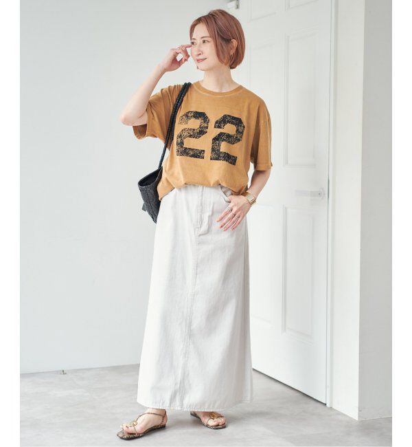 Spick and Span「《追加》AUTHEN / オーセン NUMBERING FLOCKY T-SHIRT」|Tシャツ・カットソー|