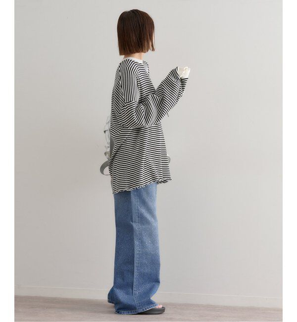 U by SPICK&SPAN「グリッタールーズバギーデニム」|デニム|