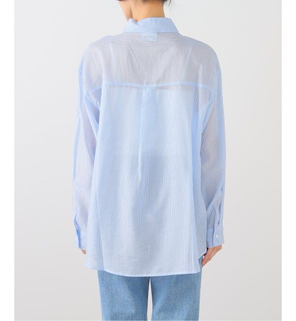 U by SPICK&SPAN「CRANK/クランク FLOWER STRIPED SHEER SHIRT」|シャツ・ブラウス|