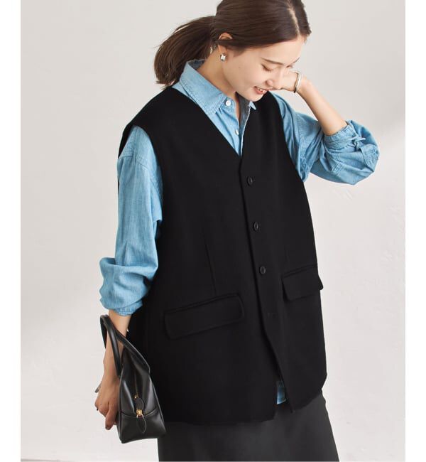 FRAMeWORK「ショートビーバーコクーンベスト」|ダウンベスト・ベスト|