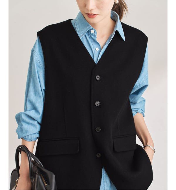 FRAMeWORK「ショートビーバーコクーンベスト」|ダウンベスト・ベスト|