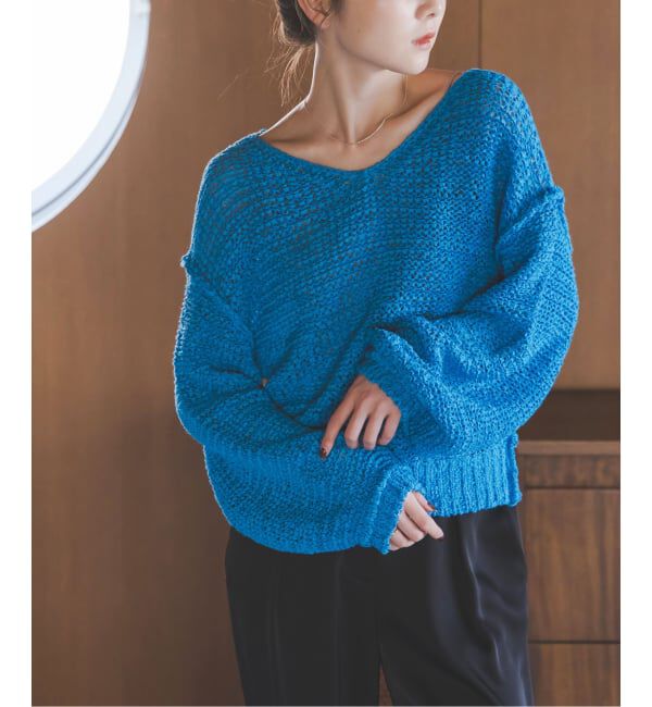 NOBLE「ELODIE ローゲージ ニット」|ニット・セーター|ブルー A