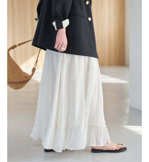 Spick and Span「《一部店舗+WEB限定予約》ドットエンブロイダリースカート」|スカート|