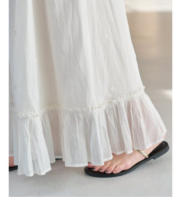 Spick and Span「《一部店舗+WEB限定予約》ドットエンブロイダリースカート」|スカート|