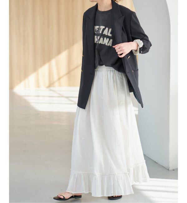 Spick and Span「《一部店舗+WEB限定予約》ドットエンブロイダリースカート」|スカート|