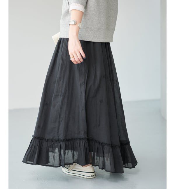 Spick and Span「《一部店舗+WEB限定予約》ドットエンブロイダリースカート」|スカート|