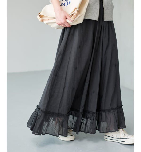 Spick and Span「《一部店舗+WEB限定予約》ドットエンブロイダリースカート」|スカート|