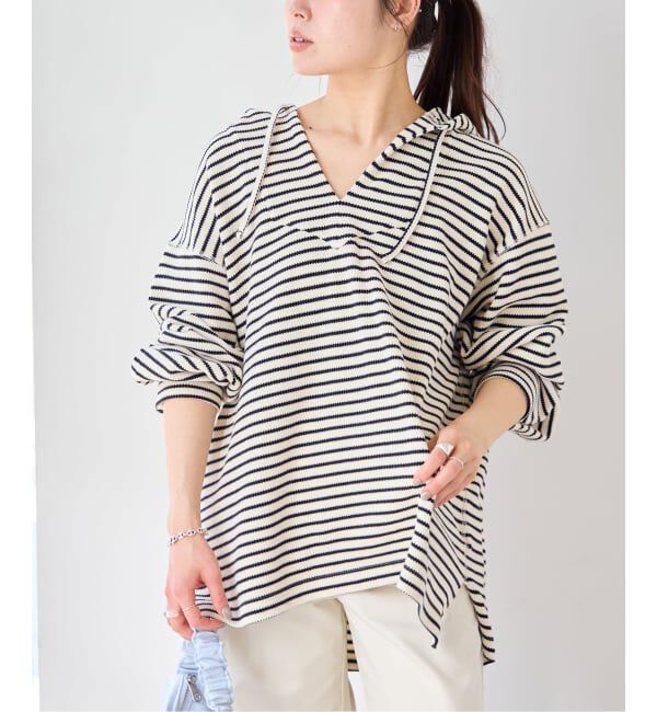 U by SPICK&SPAN「≪予約≫LENO ボーダーメキシカン パーカー」|パーカー|