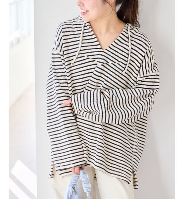 U by SPICK&SPAN「≪予約≫LENO ボーダーメキシカン パーカー」|パーカー|