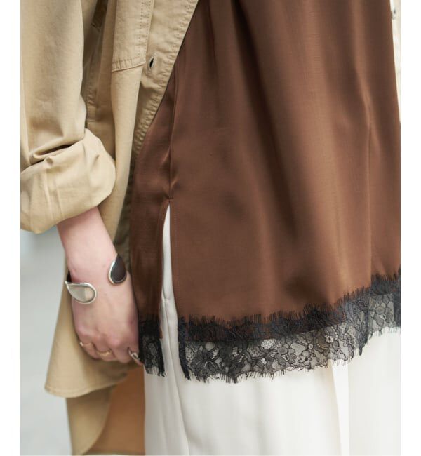 Spick and Span「《予約》サテンレースキャミソール」|キャミソール|