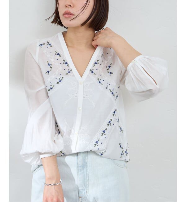 U by SPICK&SPAN「《予約》ロングスリーブ刺繍ブラウス」|シャツ・ブラウス|