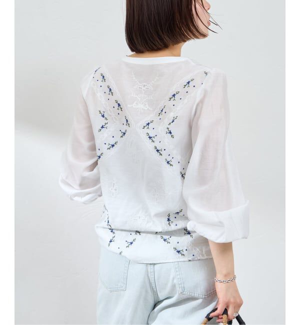 U by SPICK&SPAN「《予約》ロングスリーブ刺繍ブラウス」|シャツ・ブラウス|