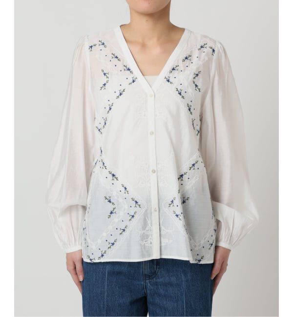 U by SPICK&SPAN「《予約》ロングスリーブ刺繍ブラウス」|シャツ・ブラウス|