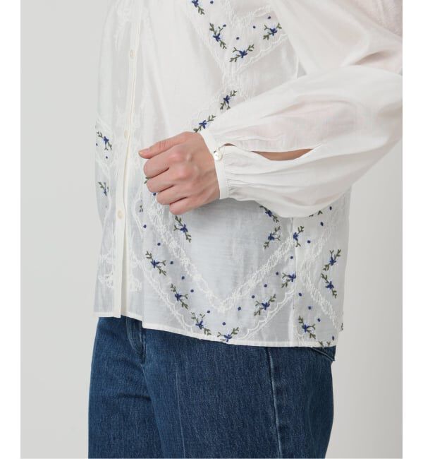 U by SPICK&SPAN「《予約》ロングスリーブ刺繍ブラウス」|シャツ・ブラウス|