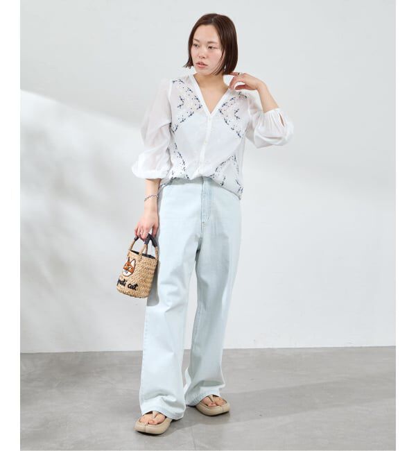 U by SPICK&SPAN「《予約》ロングスリーブ刺繍ブラウス」|シャツ・ブラウス|