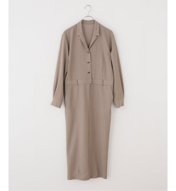 Spick and Span「2WAYストレッチオープンカラーワンピース」|ワンピース|ベージュベース