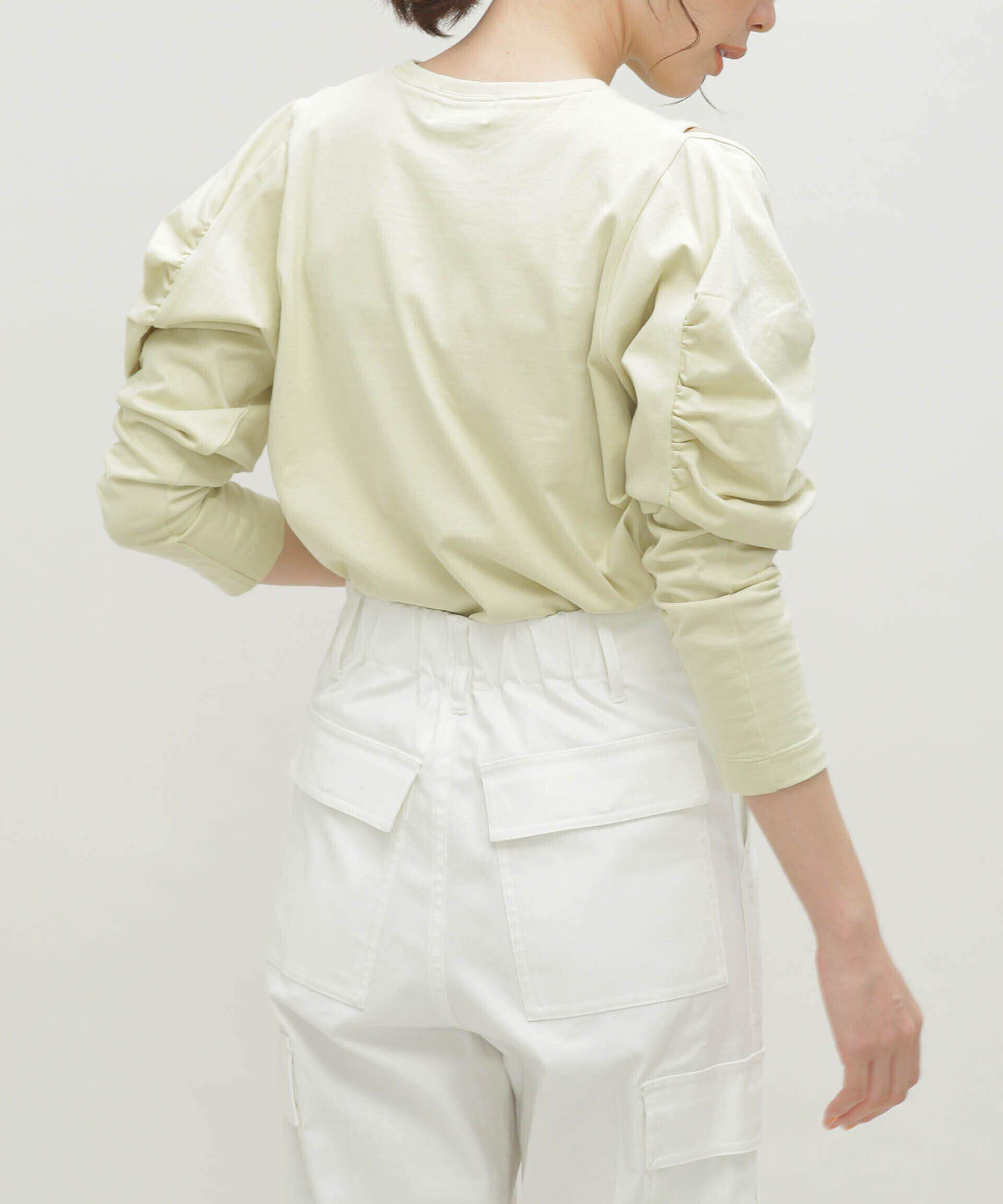 nano･universe「LB.03/ギャザースリーブカットアウトトップス」|Tシャツ・カットソー|