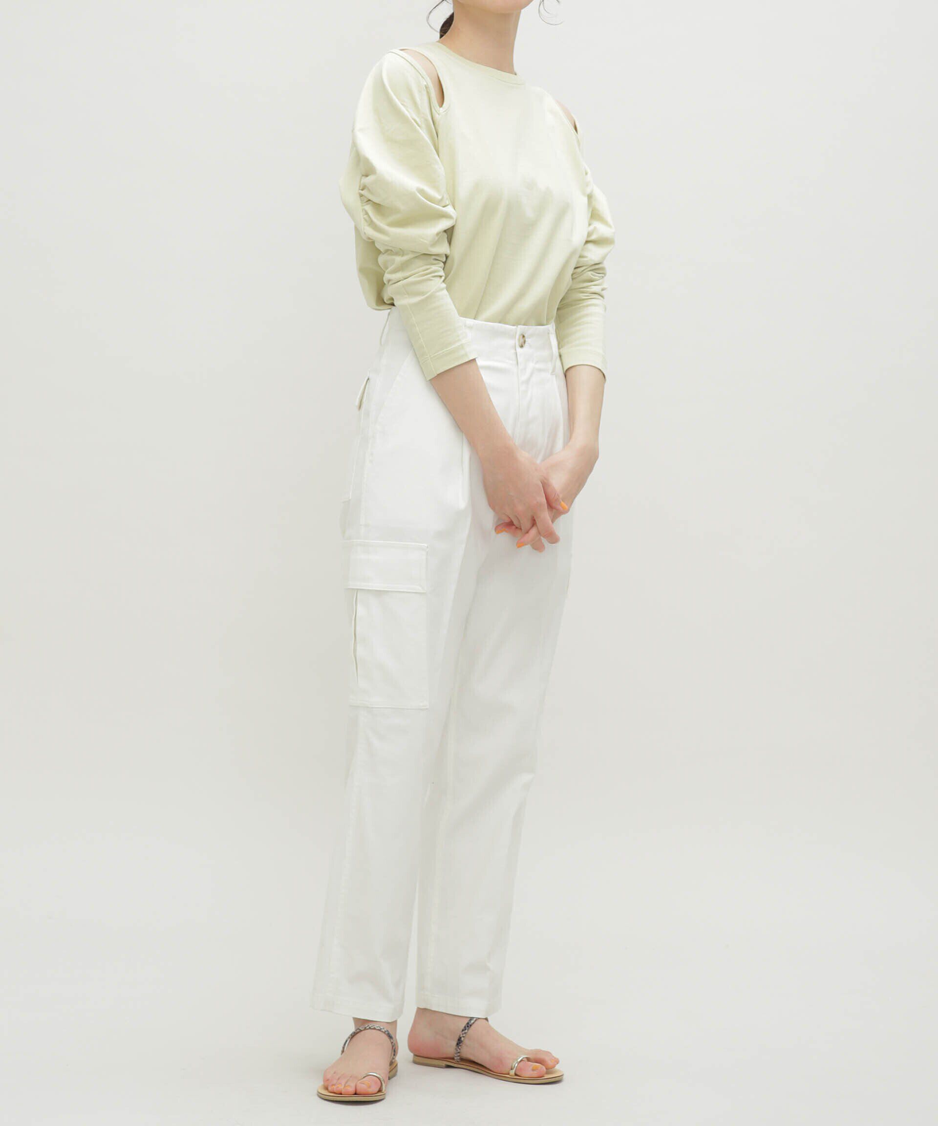 nano･universe「LB.03/ギャザースリーブカットアウトトップス」|Tシャツ・カットソー|