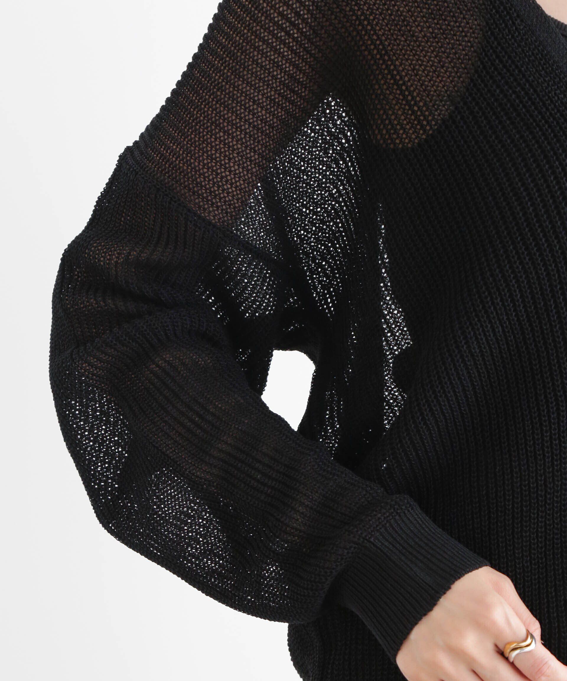 nano･universe「DeepVネックシアー畔ニット」|ニット・セーター|