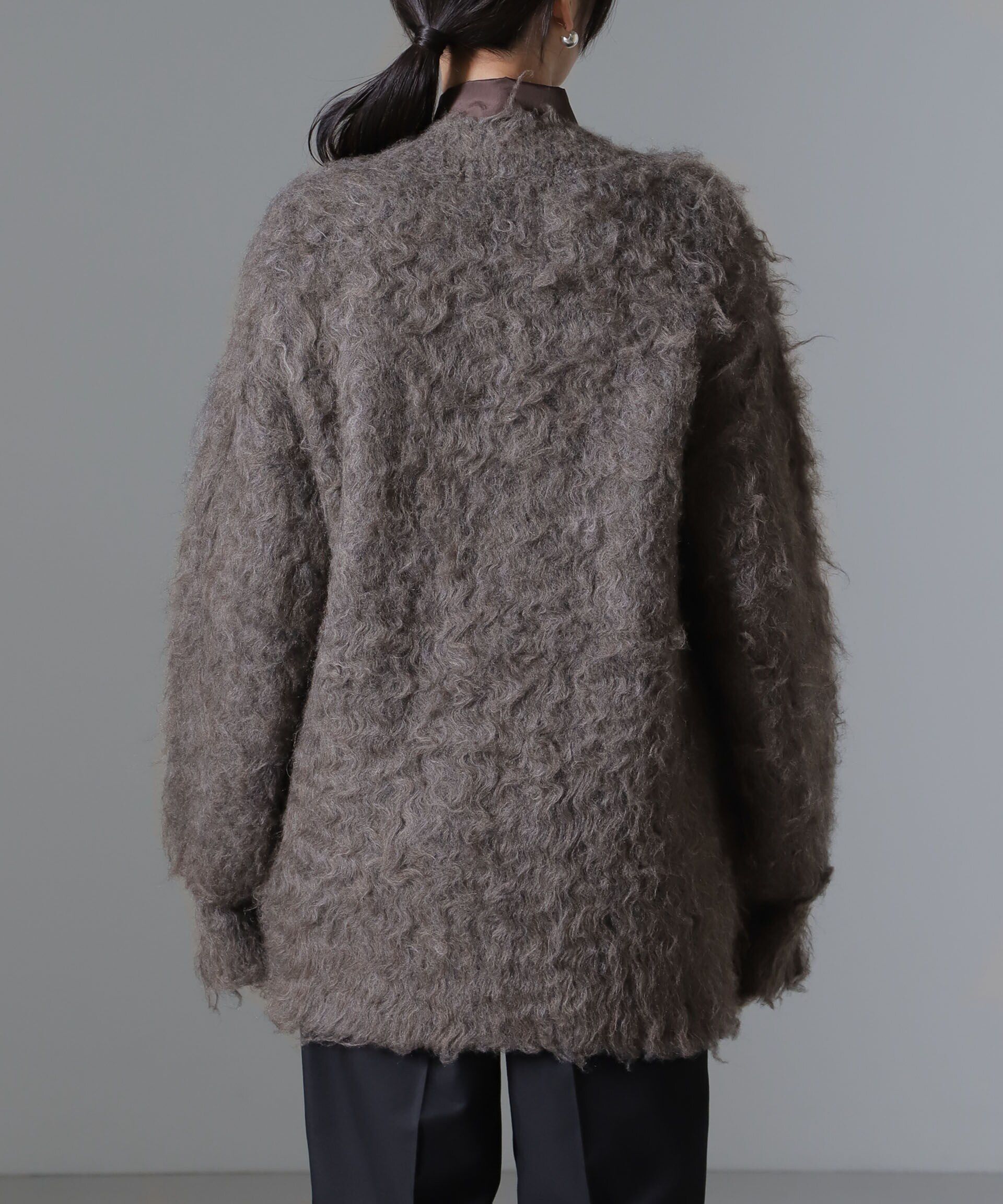 nano･universe「ロングシャギーニットカーディガン」|ニット・セーター|