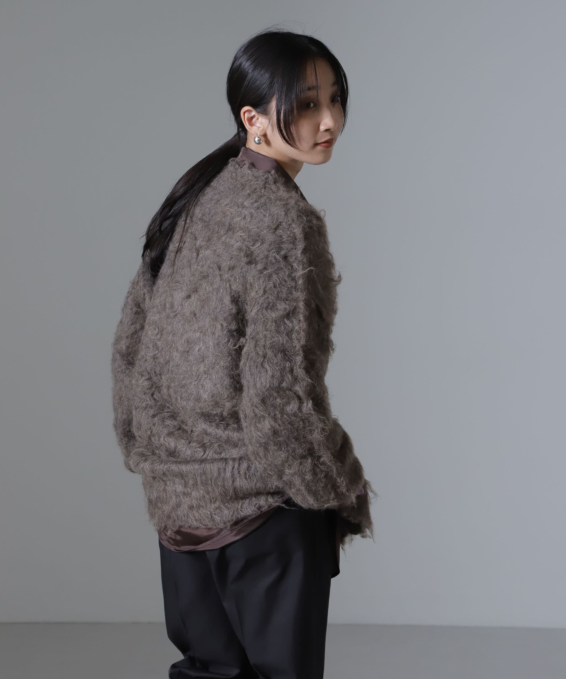 nano･universe「ロングシャギーニットカーディガン」|ニット・セーター|