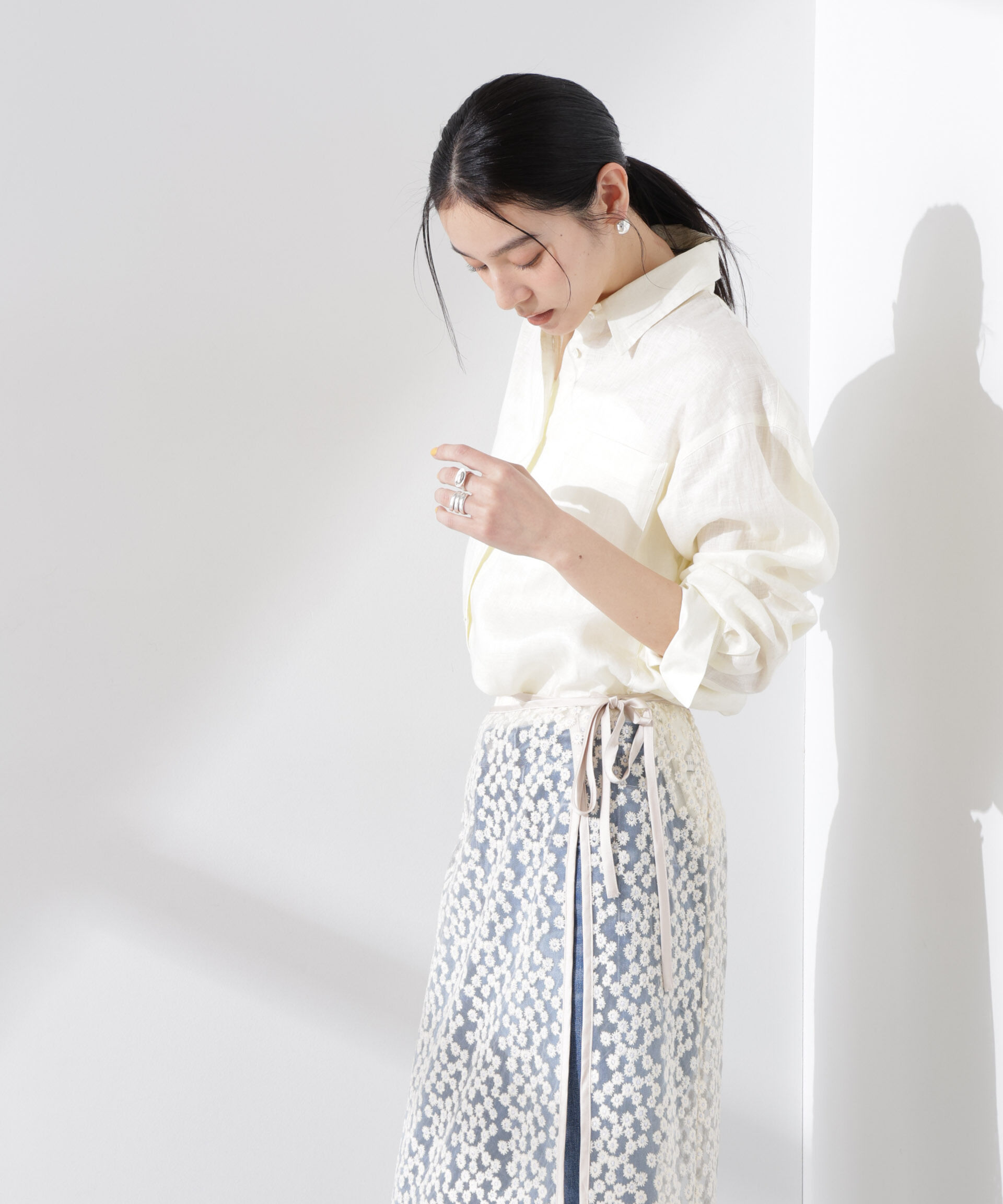 nano･universe「ヨーロピアンフラックス シアーシャツ（セットアップ可）」|シャツ・ブラウス|