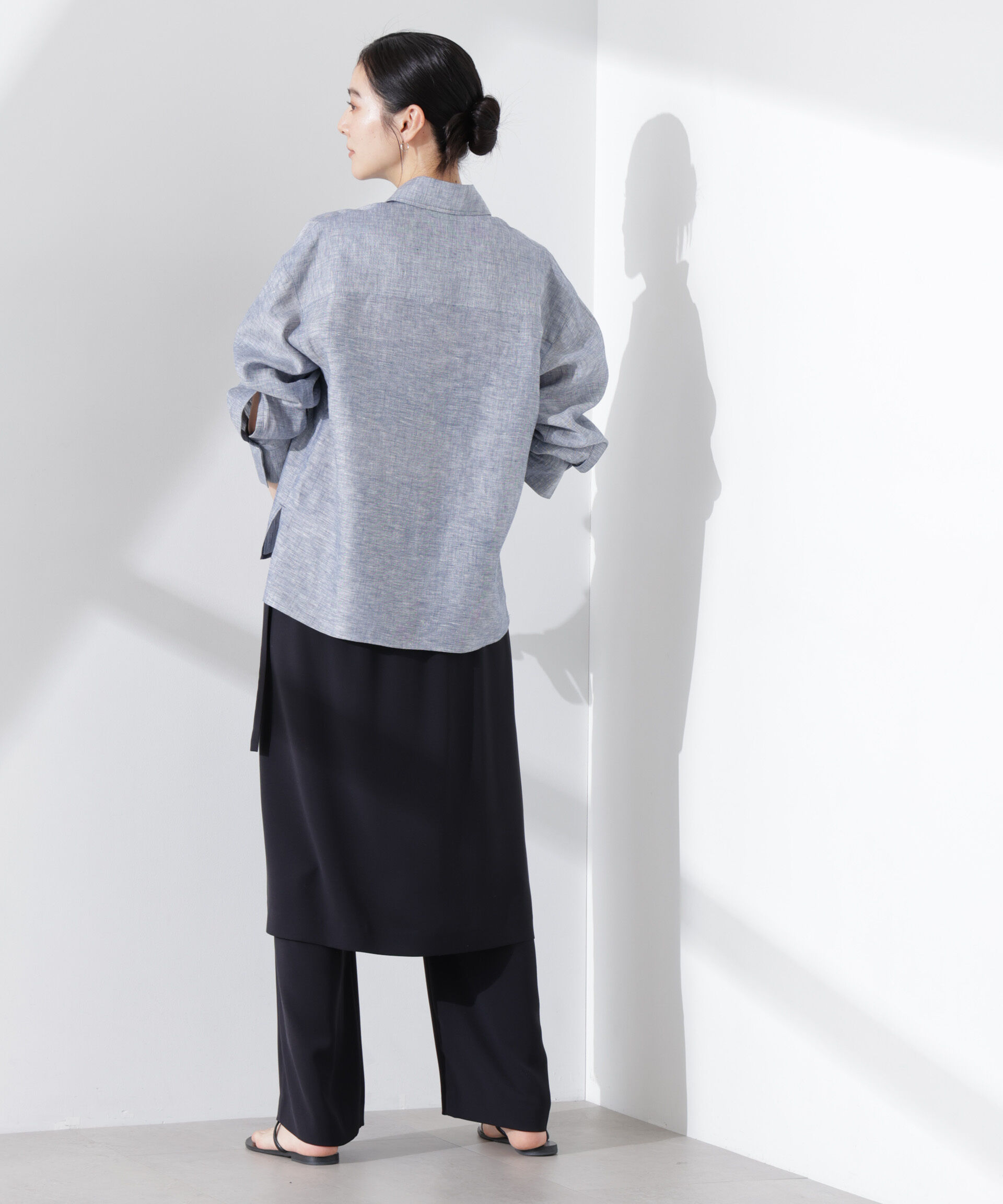 nano･universe「ヨーロピアンフラックス シアーシャツ（セットアップ可）」|シャツ・ブラウス|