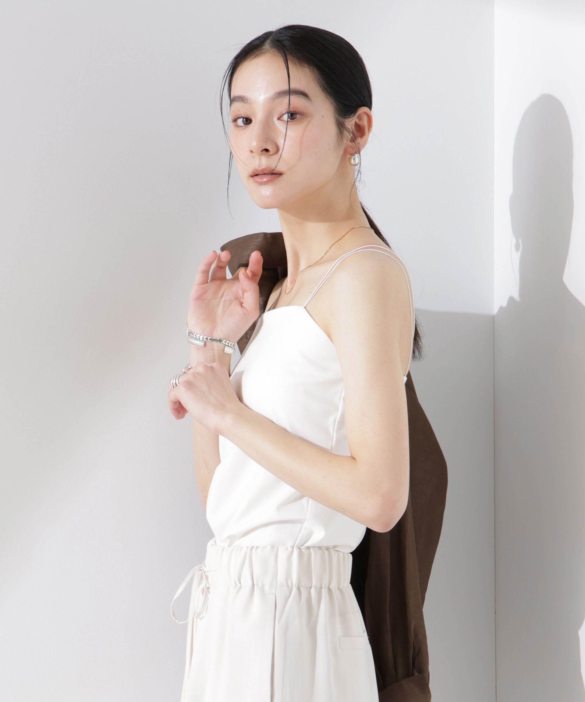 nano･universe「ストレッチポンチカップ付きベアトップキャミソール」|Tシャツ・カットソー|