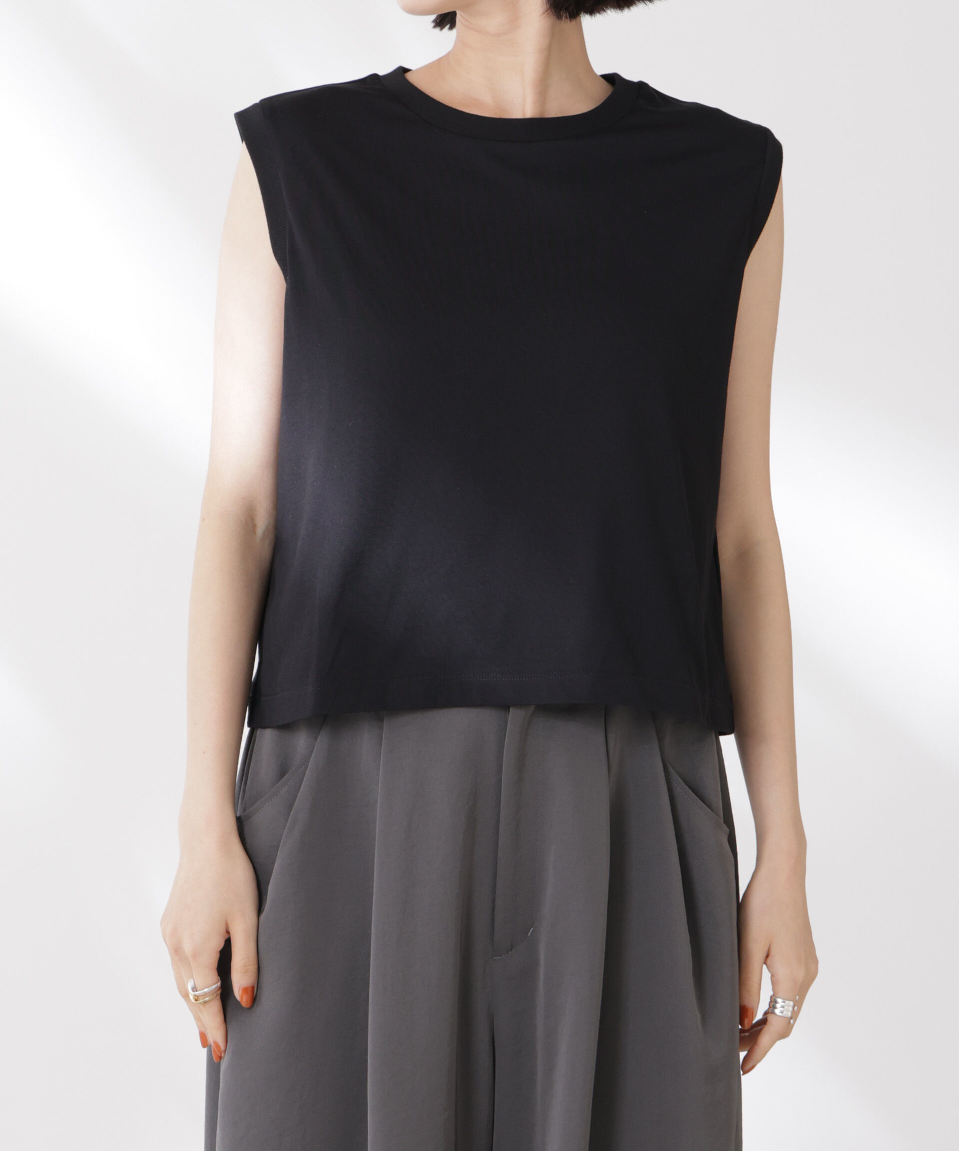 nano･universe「吸水速乾抗菌防臭ノースリーブトップス」|Tシャツ・カットソー|