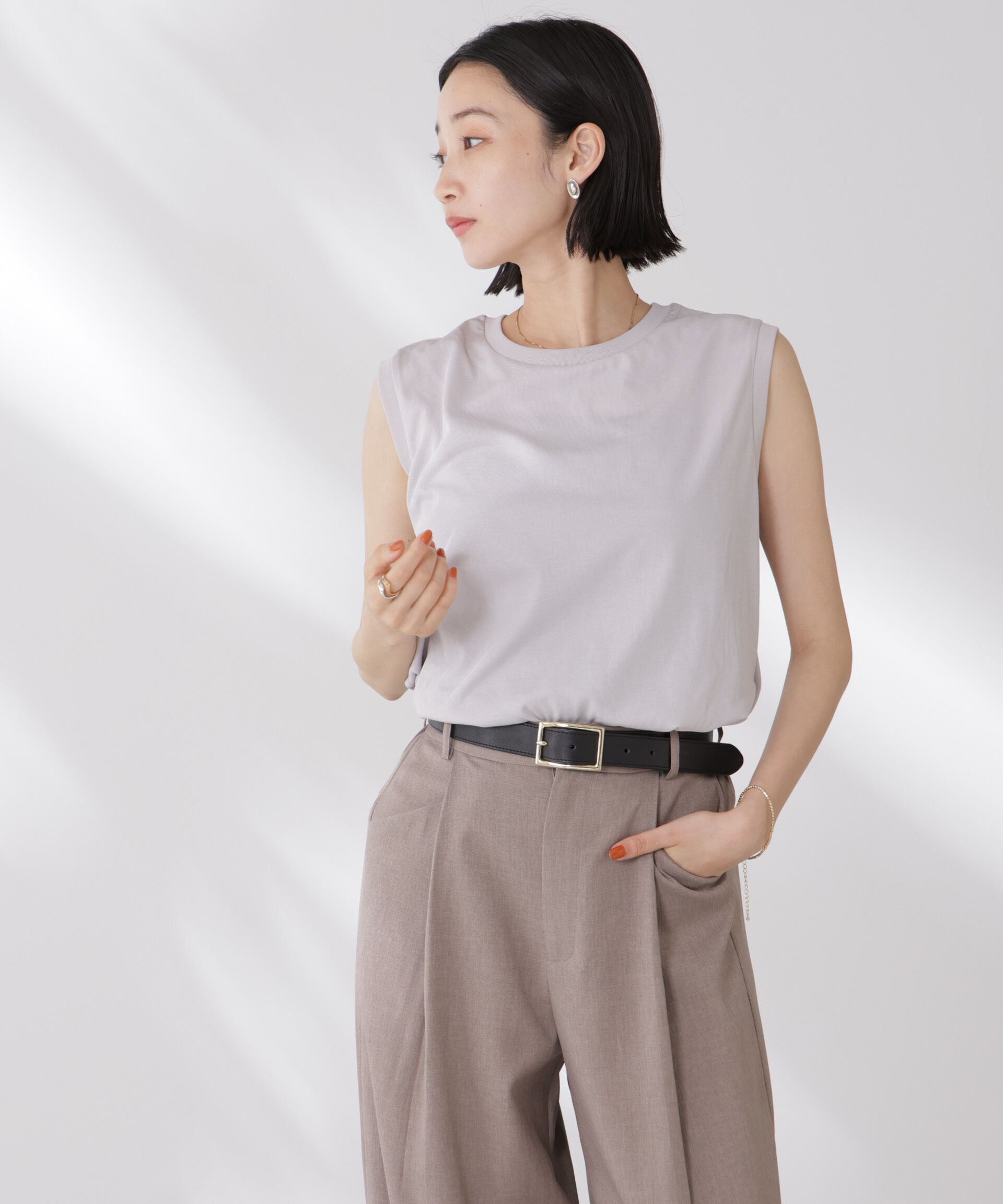 nano･universe「吸水速乾抗菌防臭ノースリーブトップス」|Tシャツ・カットソー|