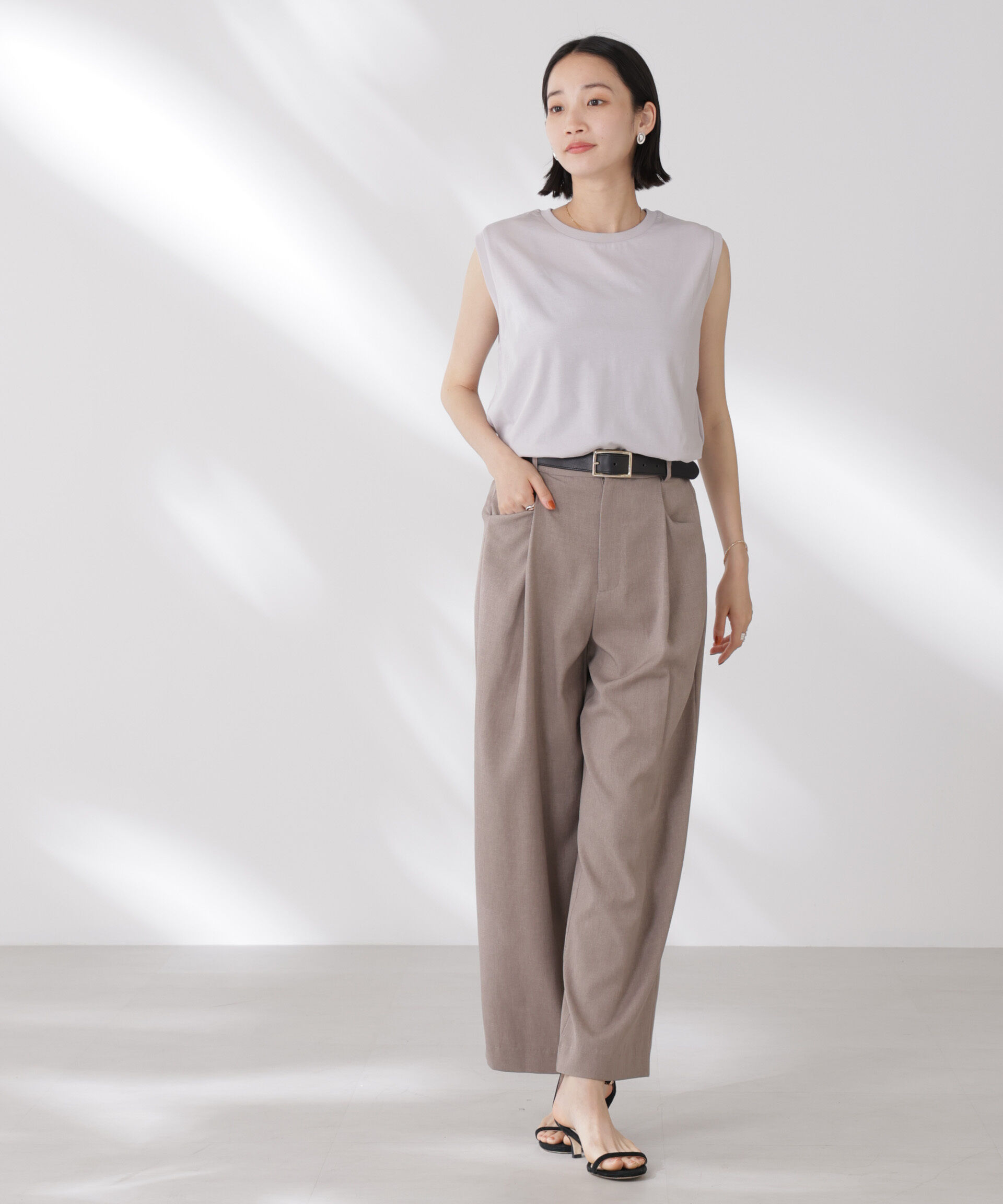 nano･universe「吸水速乾抗菌防臭ノースリーブトップス」|Tシャツ・カットソー|