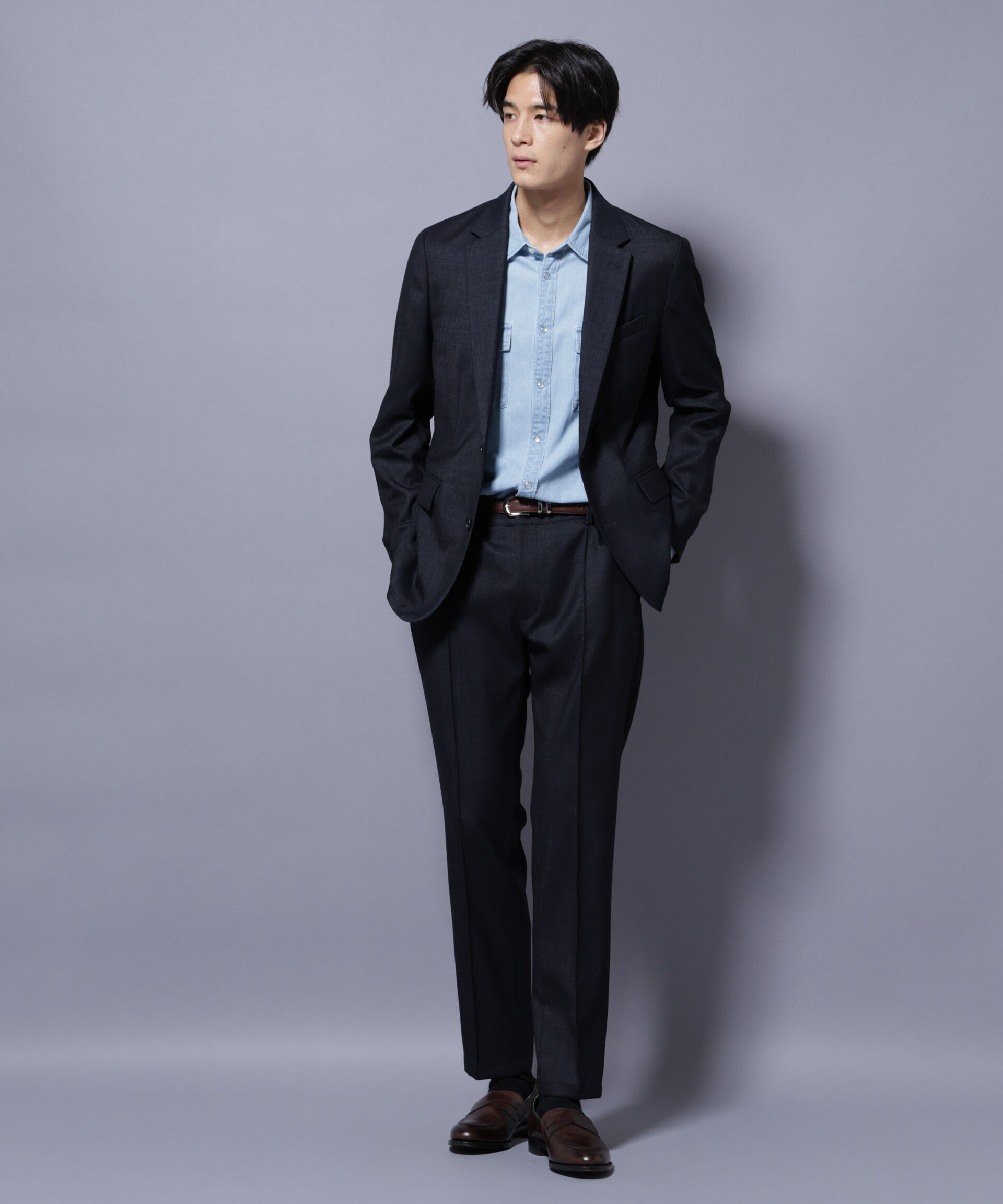 nano･universe「「N JACKET PREMIUM」ウールデニムジャケット/STRETCH(セットアップ可)」|スーツ|