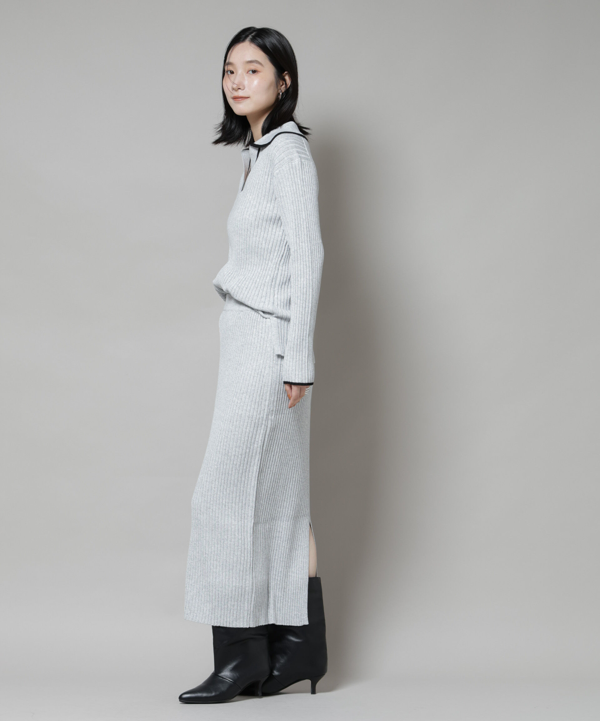 nano･universe「メランジスキッパーバイカラーニットプルオーバー(セットアップ可)」|ニット・セーター|