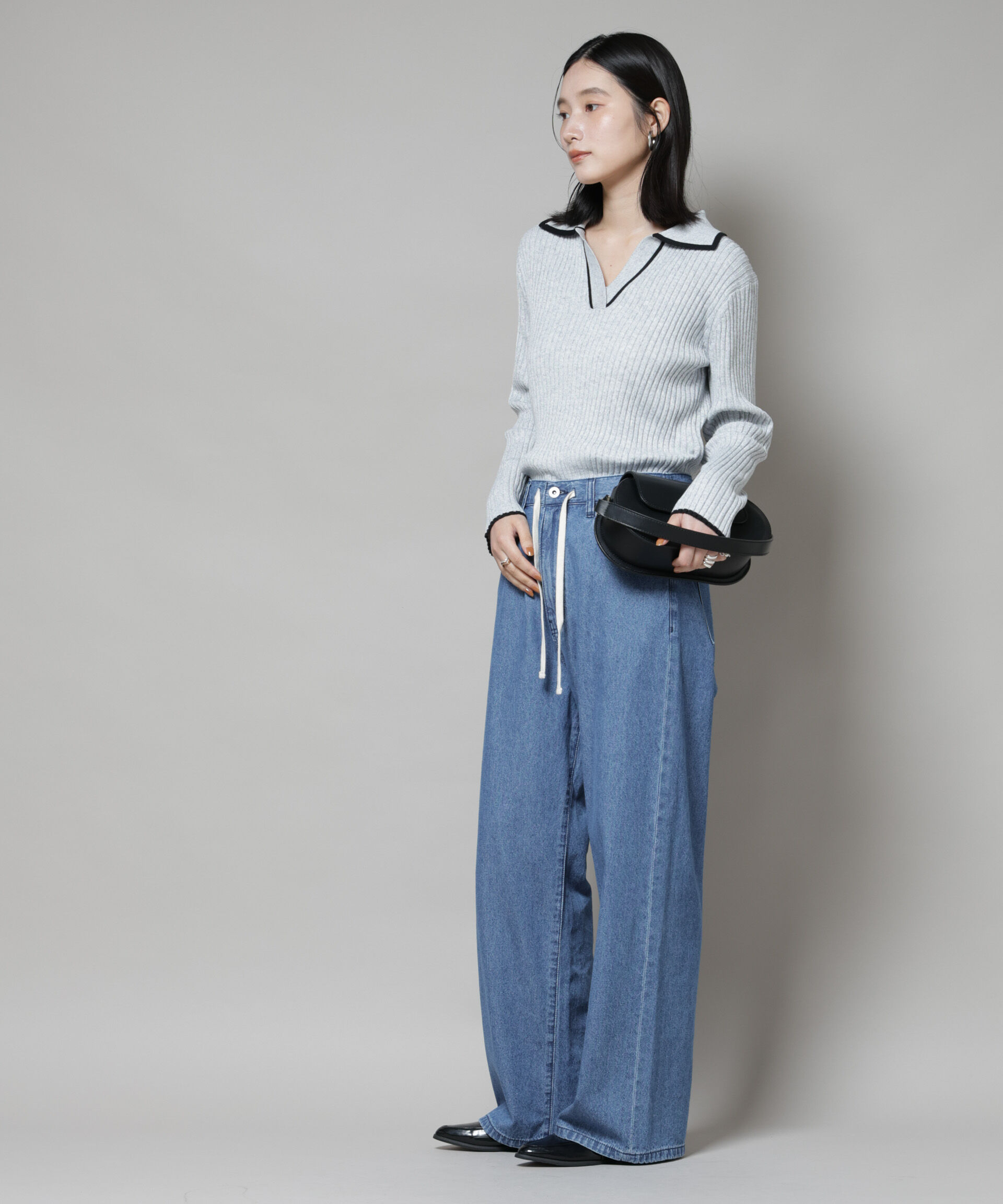 nano･universe「メランジスキッパーバイカラーニットプルオーバー(セットアップ可)」|ニット・セーター|