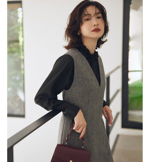 組曲「【加藤ローサさん着用】アンティークオーガンフリル ブラウス」|シャツ・ブラウス|ブラック系