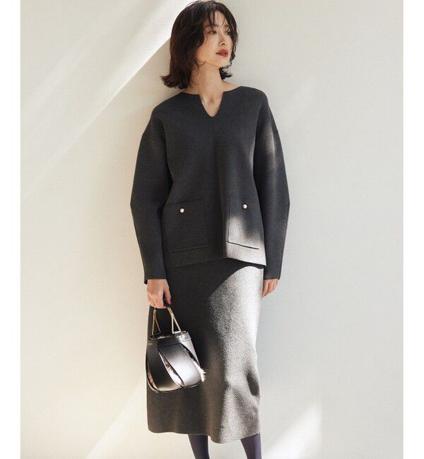 組曲「【加藤ローサさん着用】スムースストレッチニットアップ」|スーツ|グレー系