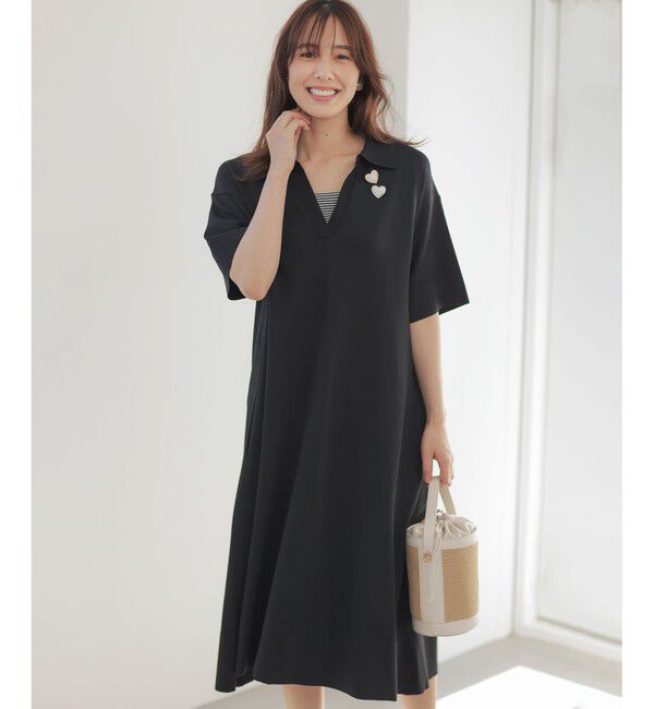 組曲「クリアストレッチスキッパーニット ワンピース」|ワンピース|