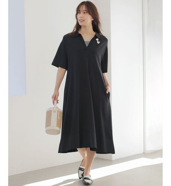 組曲「クリアストレッチスキッパーニット ワンピース」|ワンピース|