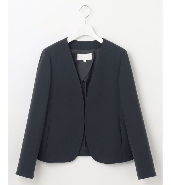 自由区「【セットアップ対応・洗える】トリアセダブルクロスノーカラー ジャケット」|ノーカラージャケット|