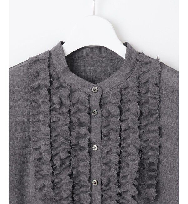 自由区「【セットアップ対応・洗える】ハイツイストビエラフロントフリル ブラウス」|シャツ・ブラウス|