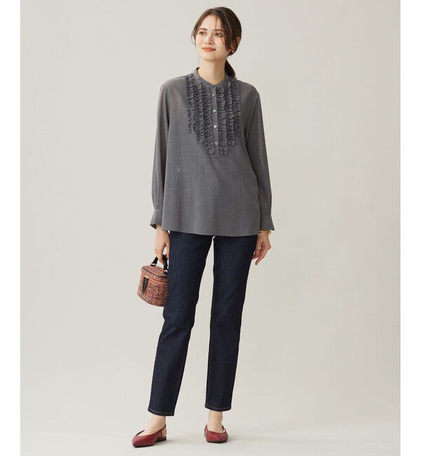 自由区「【セットアップ対応・洗える】ハイツイストビエラフロントフリル ブラウス」|シャツ・ブラウス|