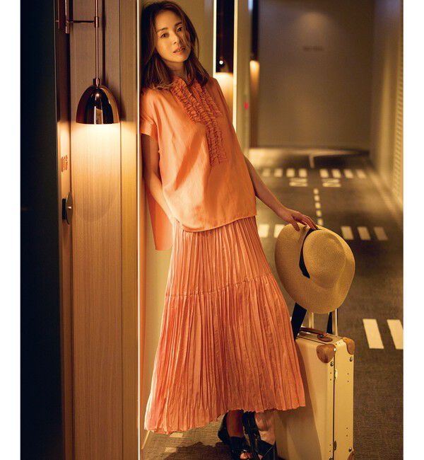 自由区「【洗える】ソフトリネンフリルディティール ブラウス」|シャツ・ブラウス|