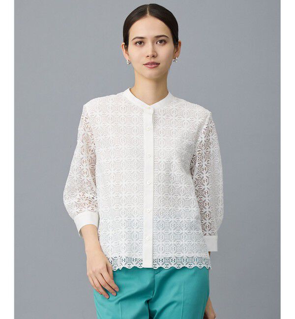 自由区「ジオメトリックレース ブラウス」|シャツ・ブラウス|オフ