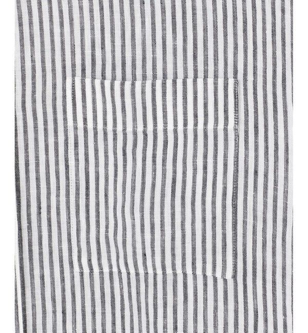 23区「【WEB限定カラーあり/洗える】LIBECO バンドカラー ビッグシルエット シャツ」|シャツ・ブラウス|