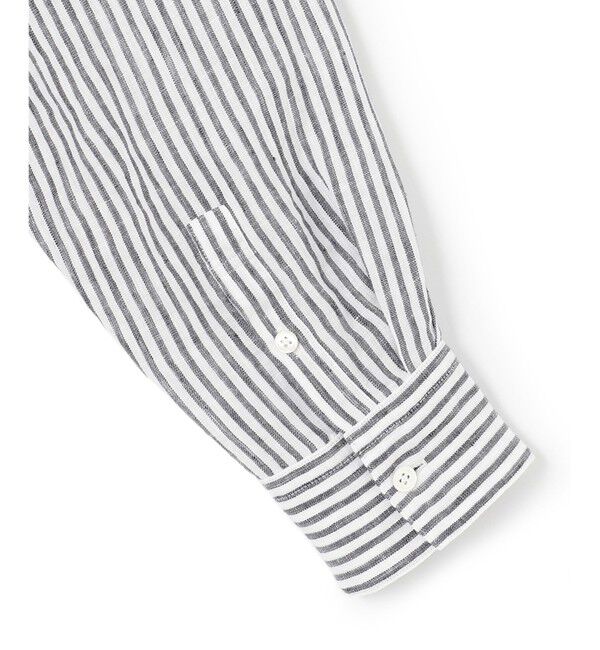 23区「【WEB限定カラーあり/洗える】LIBECO バンドカラー ビッグシルエット シャツ」|シャツ・ブラウス|